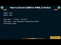 How to Convert JSON to YAML in Python