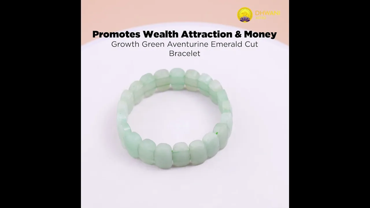 Promotes Wealth Attraction & Money Growth: Green Aventurine Emerald Cut Bracelet - Abhimantrit & Certified