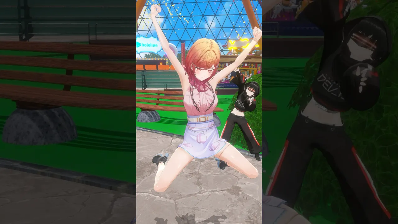 【#踊ってみた】ラミィ先輩のバリバリワークアウト！！ノー筋肉ノーライフ！莉々華も踊れますけど！？【#ホロライブ #regloss #shorts】