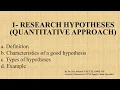 MODULE 5 RESEARCH HYPOTHESES AND RESEARCH QUESTIONS