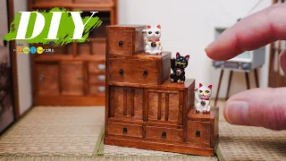 【昭和レトロ】階段箪笥の作り方 ミニチュアで掘りごたつのある和室を作る方法 #5