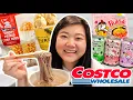 Trying NEW ASIAN FOOD at COSTCO Part 2 korean corndogs hello kitty boba samyang ramen more