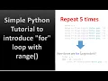 Simple Python Tutorial to introduce for loop with range
