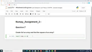 Create 5x5 an array and find the square of an array Python Tutorial For Beginner