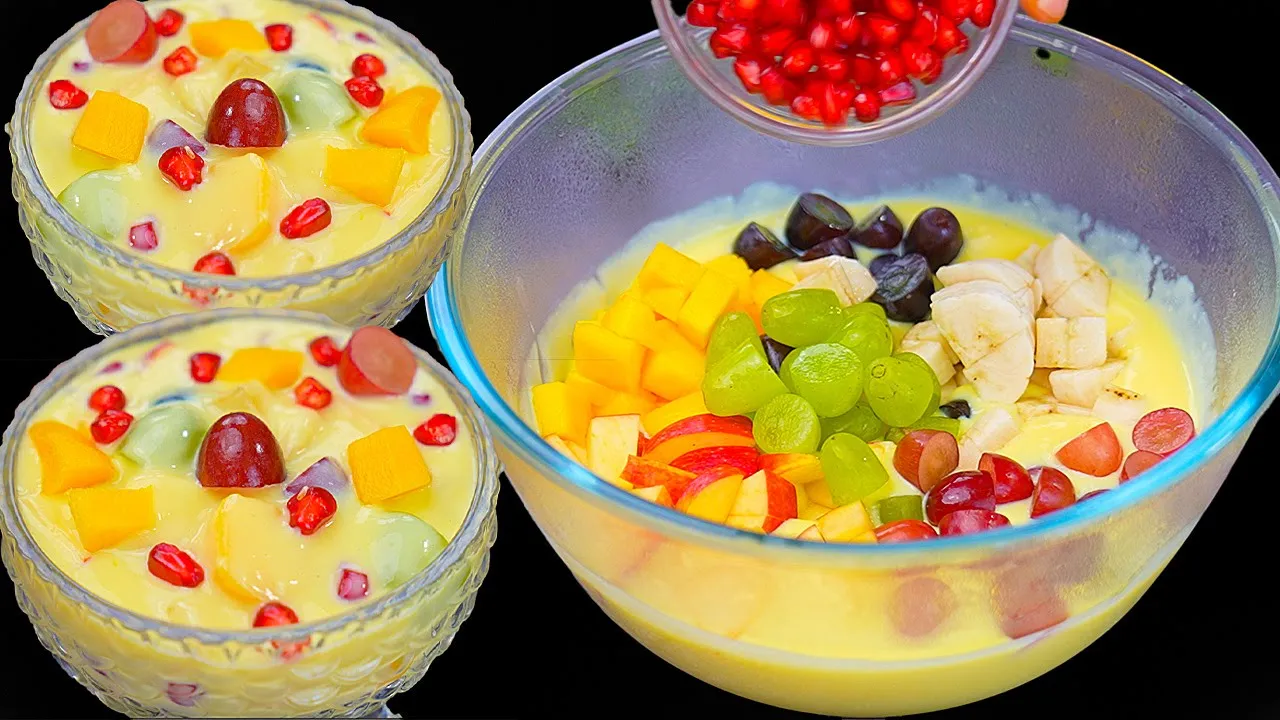            Fruit Custard Recipe  Quick Dessert  KabitasKitchen