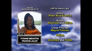 Yvonne Meantha Francis-Jules Long Obituary