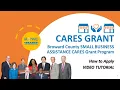 Broward County CARES Grant Tutorial How to Apply Small Business