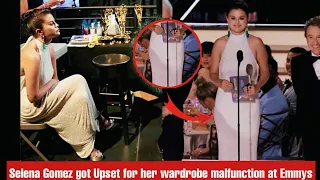 Selena Gomez cried and upset after her wardrobe malfunction at Emmys awards 2022 on stage