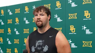 Presser Coach Austin Woods Offensive Linemen Answer Fall Camp Questions for Baylor Football
