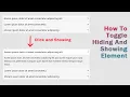 How To Toggle Between Hiding And Showing Element Toggle Button