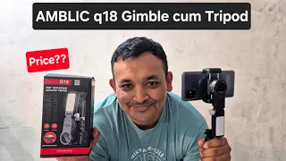 AMBLIC Q18 Gimbal for Phones with LED Fill Light Anti-Shake Gimbal with 360 Rotation