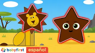 Aprender Formas Geométricas es Divertido | León y más para Niños | Escuela de Figuras | BabyFirst