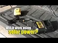 DeWalt DCB119 20v lithium battery car charger charging using solar power