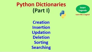 Python Dictionaries How to create dictionaries in python Inserting Updating deleting in dictionary