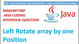 Write a java program to left rotate array by one position Learn with Krishna Sandeep