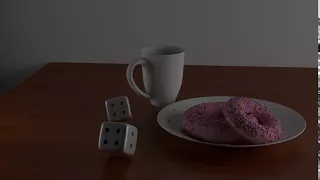 donute cup and rolling cube animation using blender
