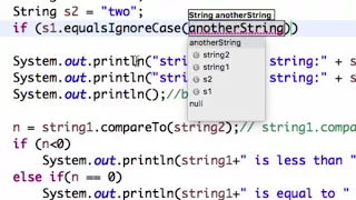 Java Ch7 Strings Concatenation String to Number equalsIgnoreCase charAt