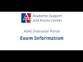 Exam Information in the ASAC Instructor Portal - 2026 Instructions