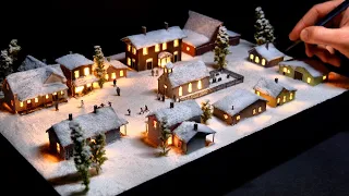 i made a cozy little christmas village calm craft video