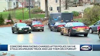 Concord man faces charges after police say he stole Amazon truck led them on pursuit