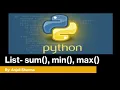 6 sum min max functions in List Python Lectures