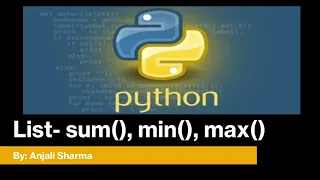 6 sum min max functions in List Python Lectures