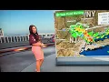 Felicia Combs of The Weather Channel giving that Pink skirt all it can handle 23