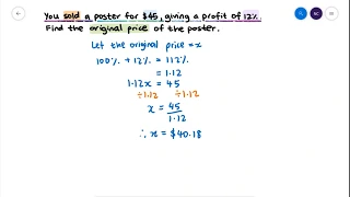 HOW TO FIND THE ORIGINAL AMOUNT AFTER A PERCENTAGE
