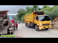Lagu Pengecoran DPT diburu‼️Tersangkut dahan pohon, dump truck ini habis bongkar bahan material