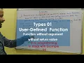 Function with No Arguments and No Return Value in C in Hindi 05 User-defined Function Learn Code
