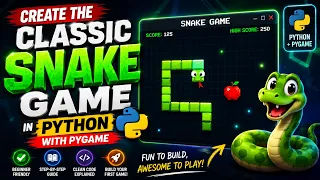 Create the Classic Snake Game in Python with Pygame - Beginner Tutorial Step-by-Step Guide