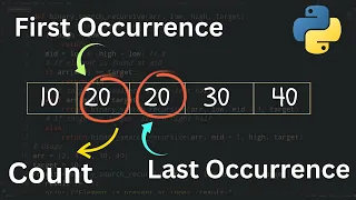 First Last Count of Occurrences in Sorted List Binary Linear Search Tutorial Python