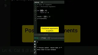 Types of arguments Positional arguments in python