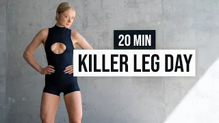 20 Minute KILLER Leg Workout - Advanced, No Equipment Workout for Home or Gym