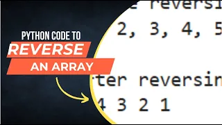 Reverse an array in python with using swapping Reverse an array