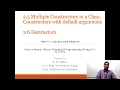 22316 OOP Multiple Constructor in a class Constructors with default arguments Part-I