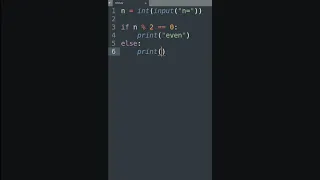 EVEN OR ODD NUMBER IN PYTHON