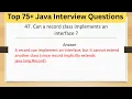 Top 75 Tricky Java Interview Questions - Can a record class implements an interface