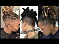 Short locs shaved sides messy updo for black women Julia Beauty and Style