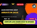 Array 1D and Multidimensional array in java Ch - 1 P-14 Complete Java Course in hindi