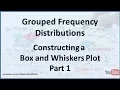 Grouped Frequency Distributions Constructing a Box and Whiskers Plot - Part 1