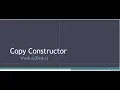 Lecture on Copy Constructor in OOP C