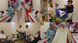 هدايا لسعيدة و عروستها بمناسبة العرس قفطان و كوليا وصلت من عند سعاد 