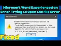 Fix Microsoft Word Experienced an Error Trying to Open the File Error in Windows 2023
