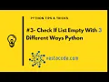 3 - Check If List Empty With 3 Different Ways Python Arabic ll List Length