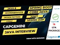 Recent Capgemini Interview questions for 3 years July 2022 selected with package 18 LPA