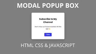 How To Create Popup Using HTML CSS And JavaScript - Create a Modal Box In HTML Website
