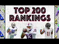 TOP 200 RANKINGS - PPR