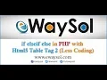 If elseif else in PHP HTML Table Tag 2 Less Coding eWaySol