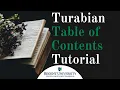 Turabian Table of Contents Tutorial
